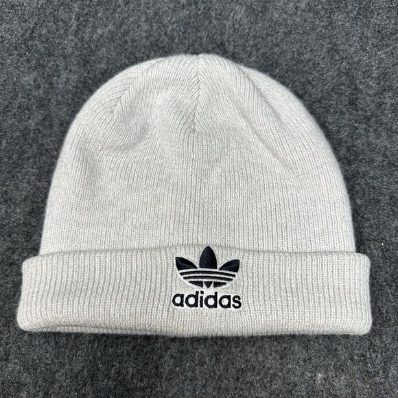 Adidas Beanie One Size Fits Most Adults Ivory Black Logo - Picture 1 of 5